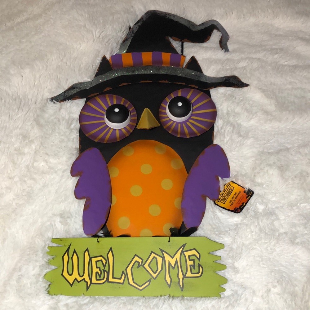 🦉 Pier 1 Metal Owl Yard Stake or Door Hanging Halloween Decor Sign 🪧 NWT 25”